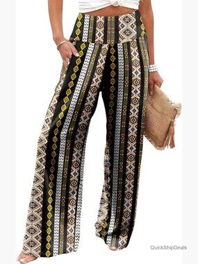 Women's Palazzo Lounge Pants High Waist Wide Leg Casual Flowy with Pockets